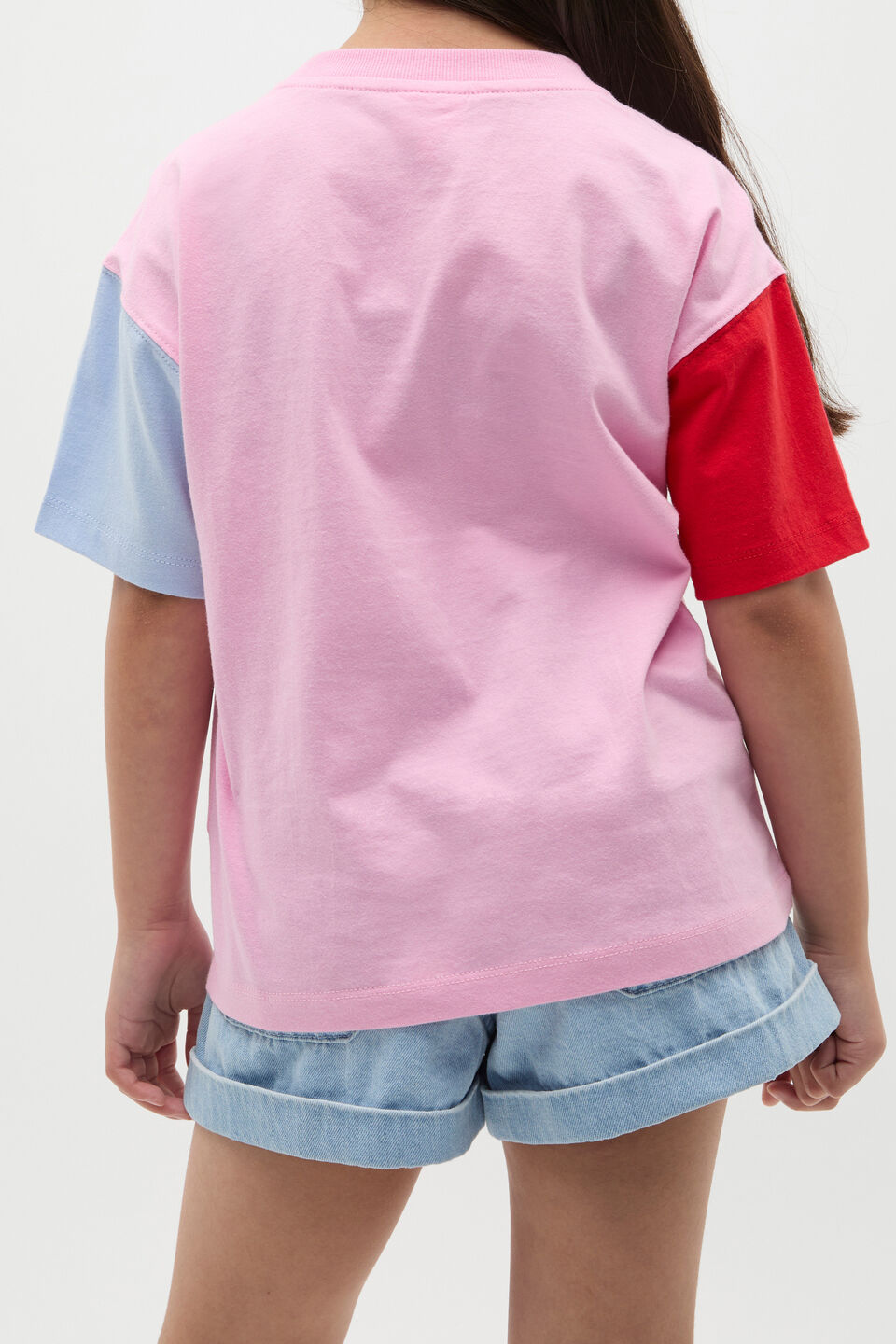 Colourblock Logo Tee  Candy Pink