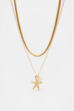 Starfish Pendant Necklace  Gold  hi-res