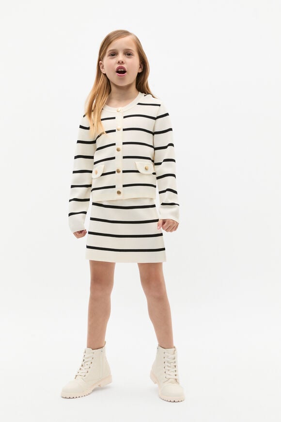Stripe Knit Cardigan  Classic Cream  hi-res
