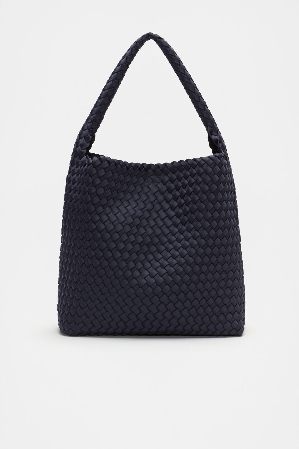 Woven Textured Tote  Twilight Blue