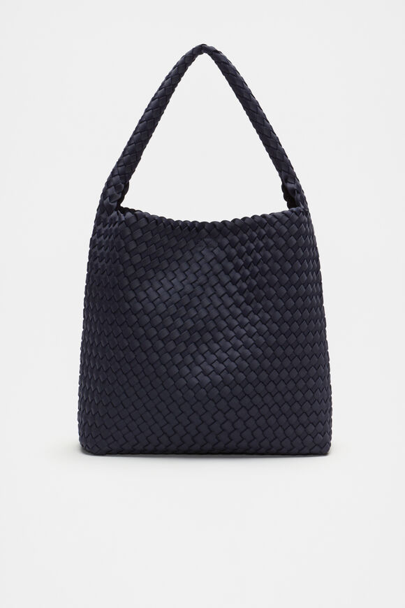 Woven Textured Tote  Twilight Blue  hi-res
