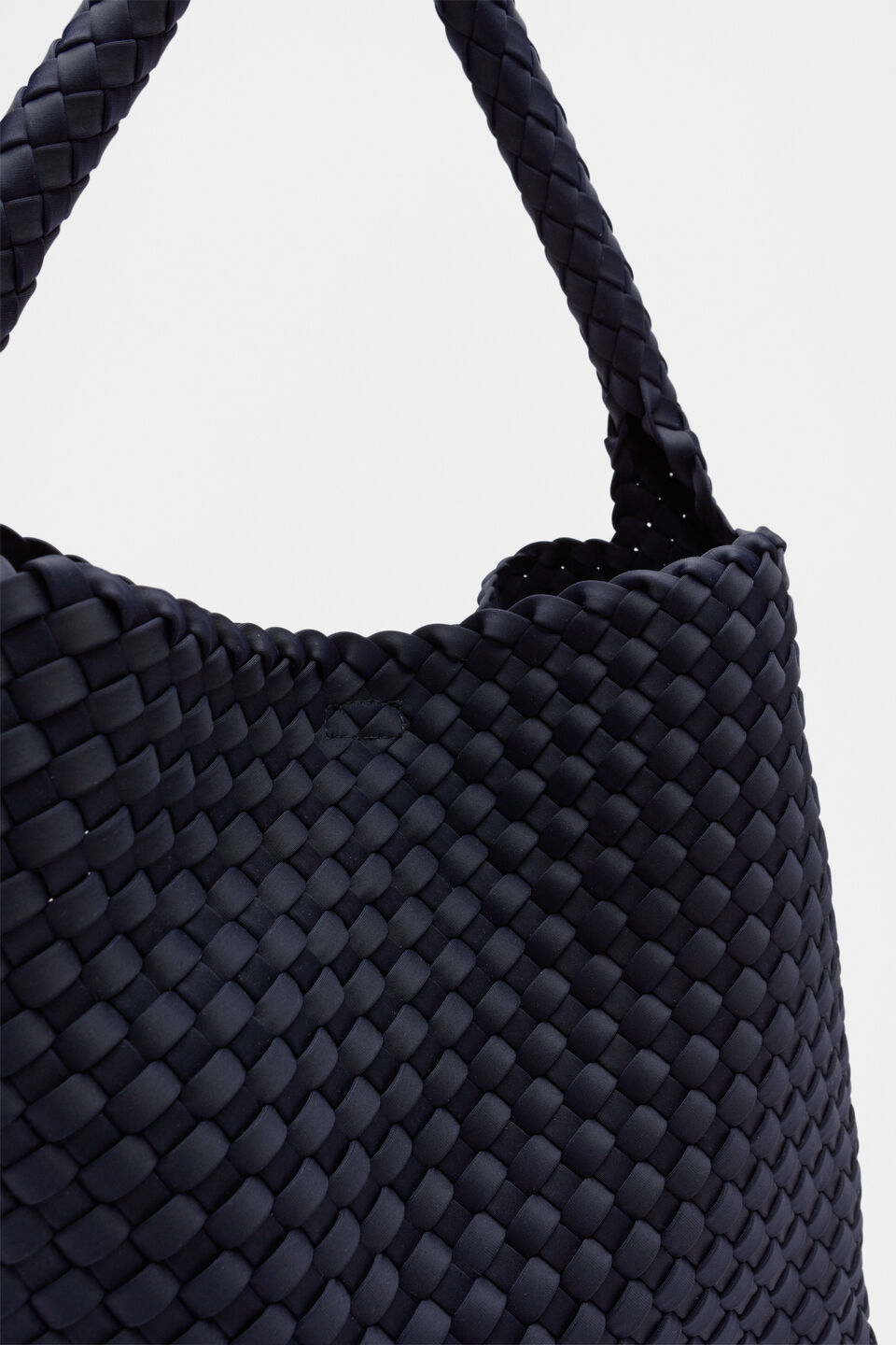 Woven Textured Tote  Twilight Blue