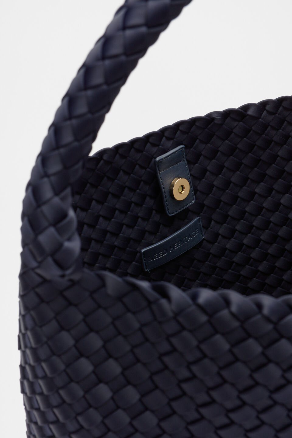 Woven Textured Tote  Twilight Blue