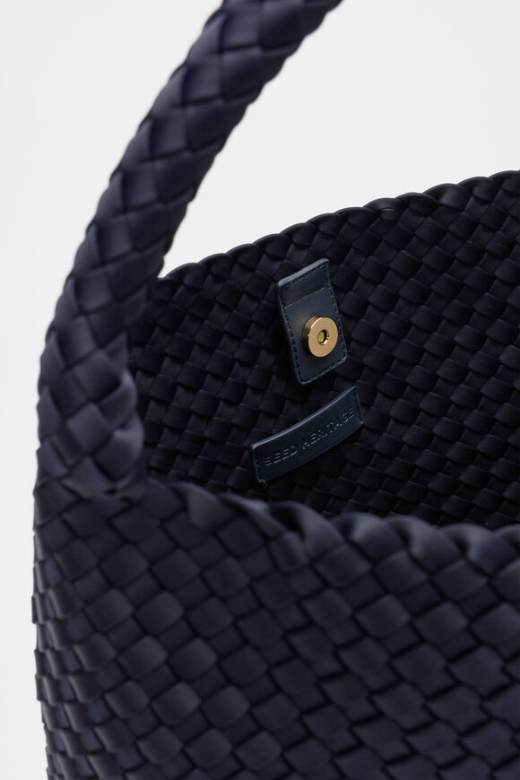 Woven Textured Tote  Twilight Blue  hi-res