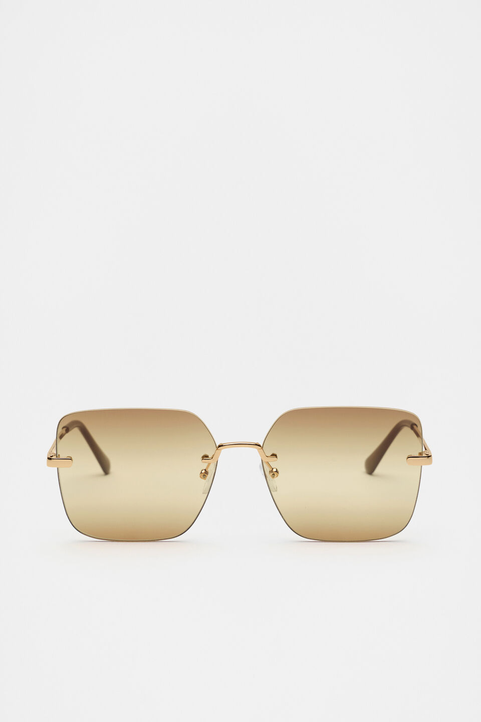 Matea Rectangle Frameless Sunglasses  Pinecone