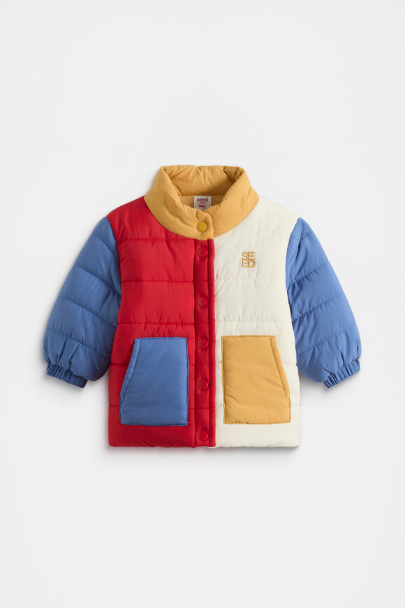 Colourblock Puffer Jacket  Multi  hi-res