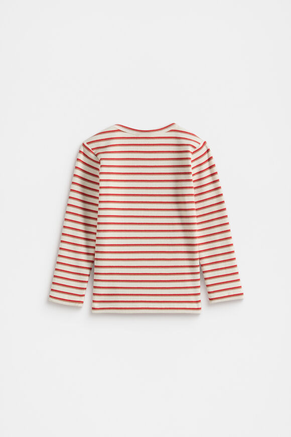 Stripe Rib Tee  Chilli Red  hi-res
