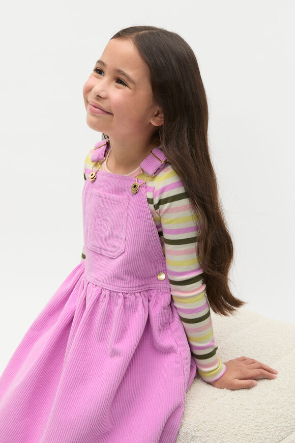 Cord Logo Pinafore  Fairy Floss  hi-res