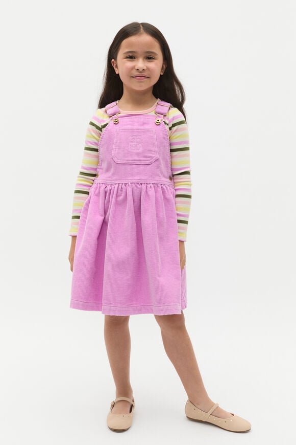 Cord Logo Pinafore  Fairy Floss  hi-res