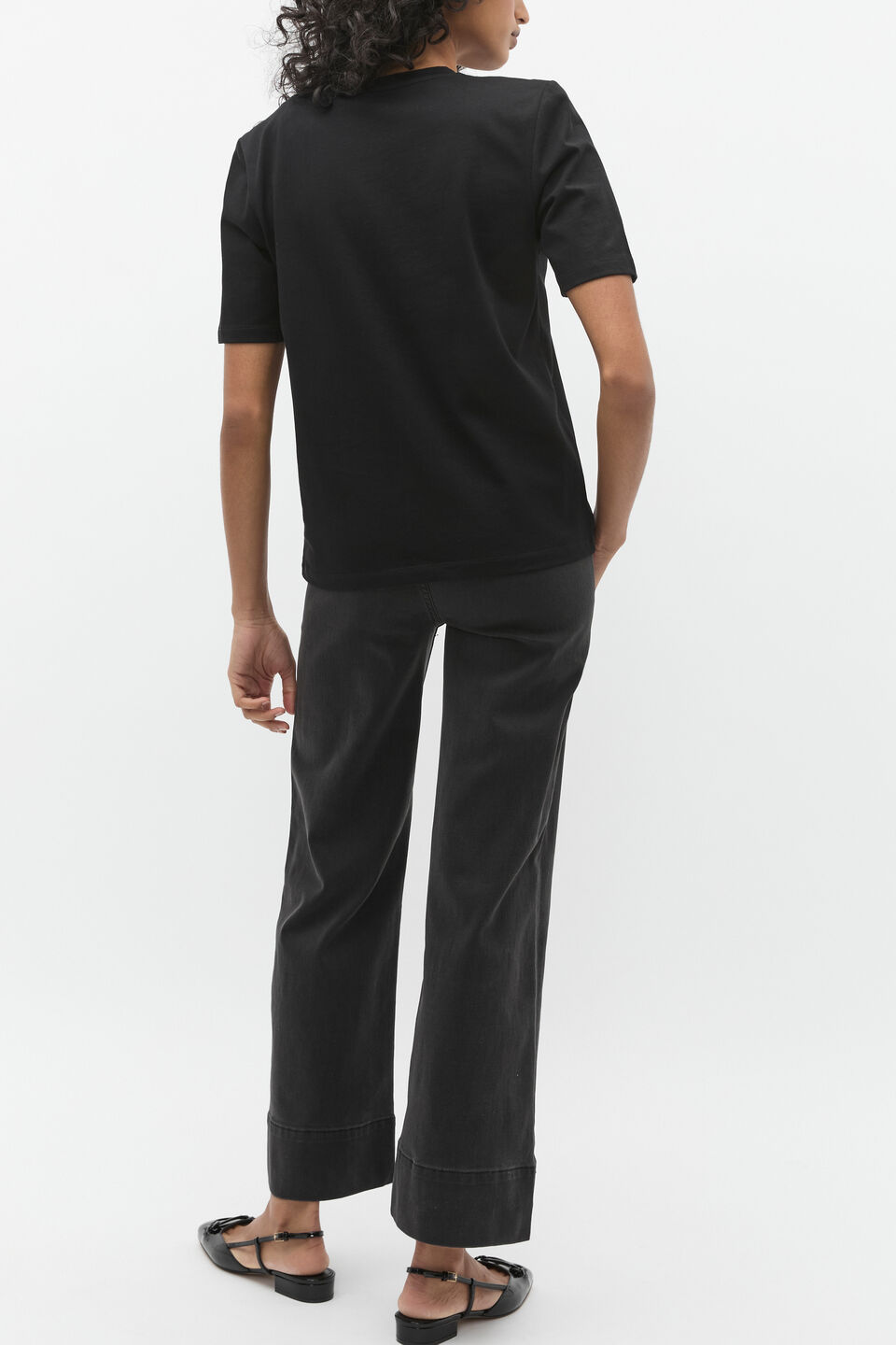 Structured Boxy Tee  Black