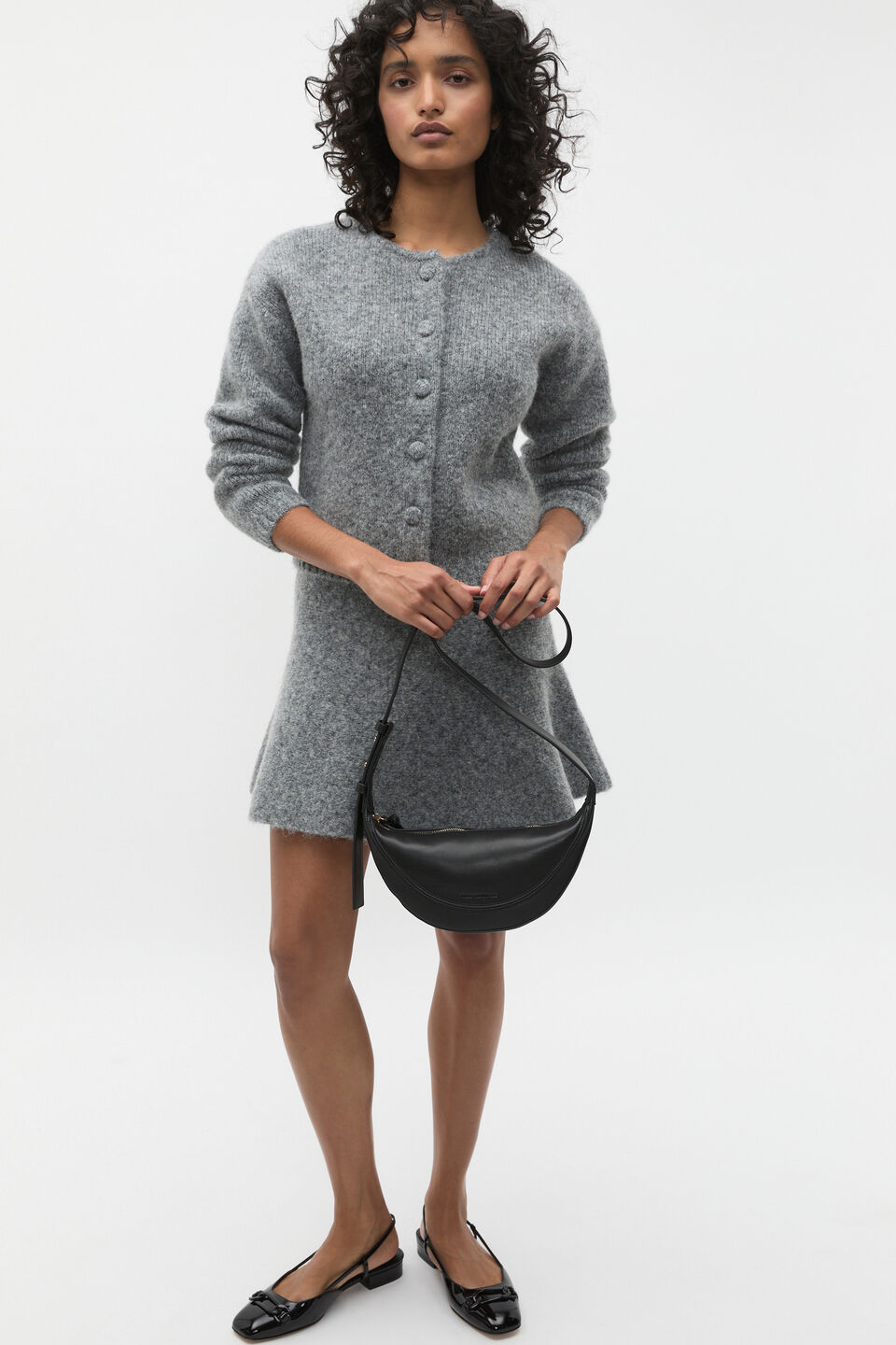 Lofty Cropped Button Cardigan  Wolf Marle