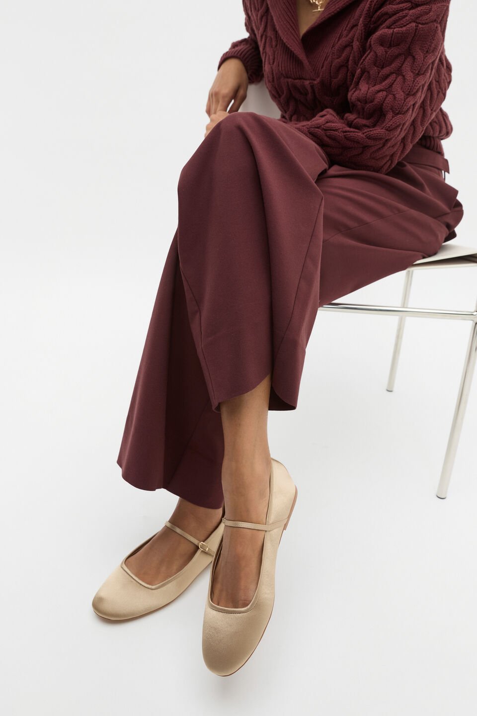 Kai Satin Ballet Flat  Rye