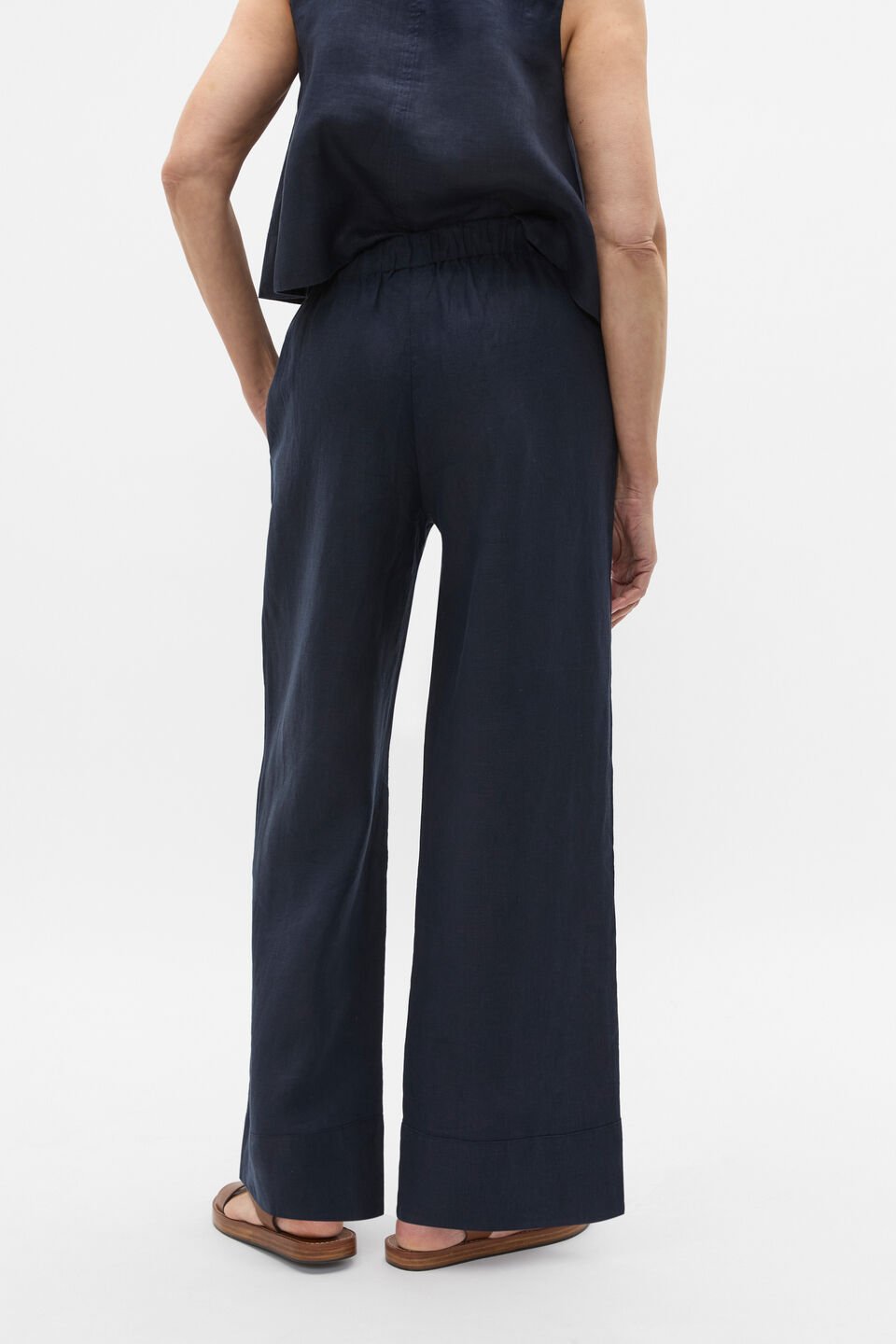 Core Linen Casual Tie Pant  Twilight Blue