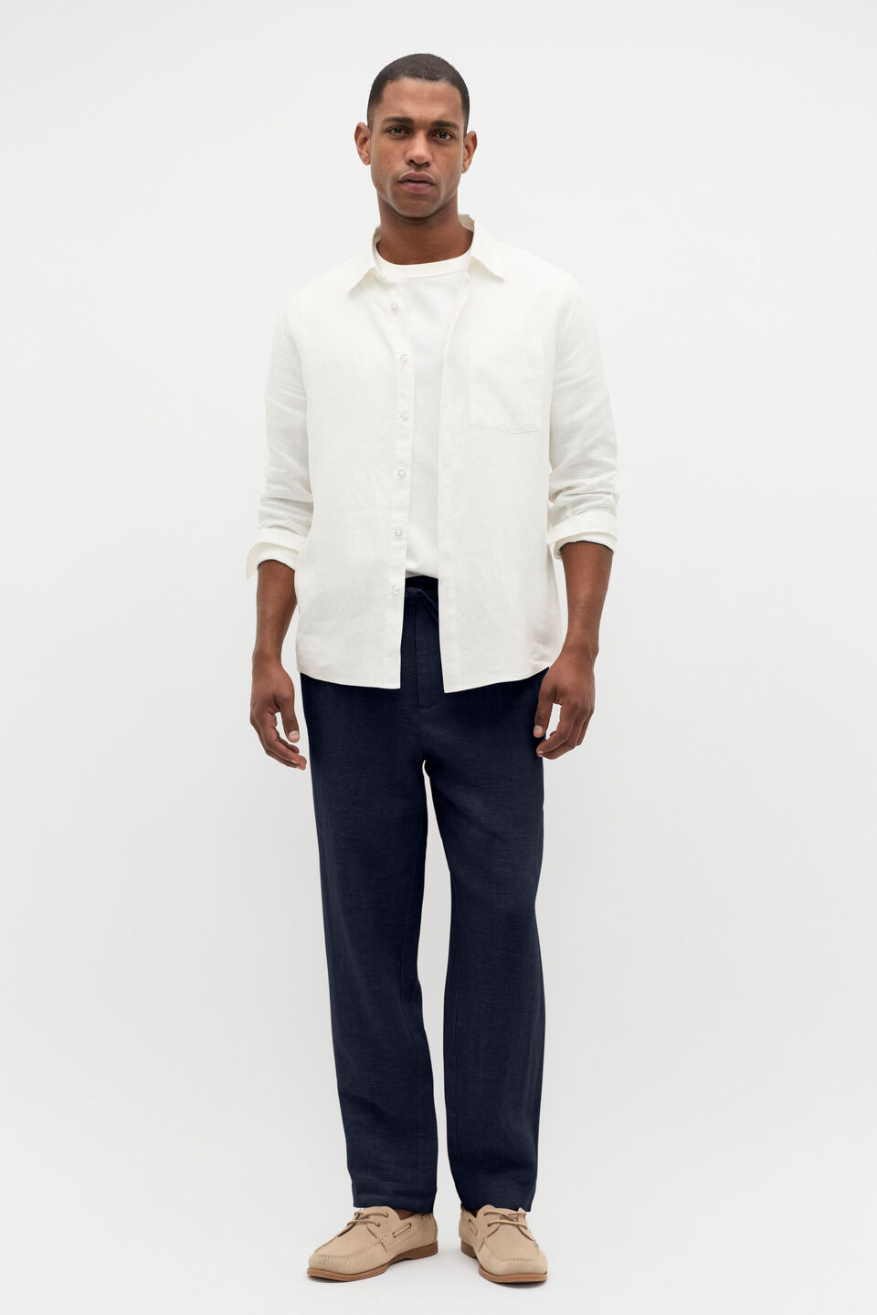 Linen Trouser  Midnight Blue