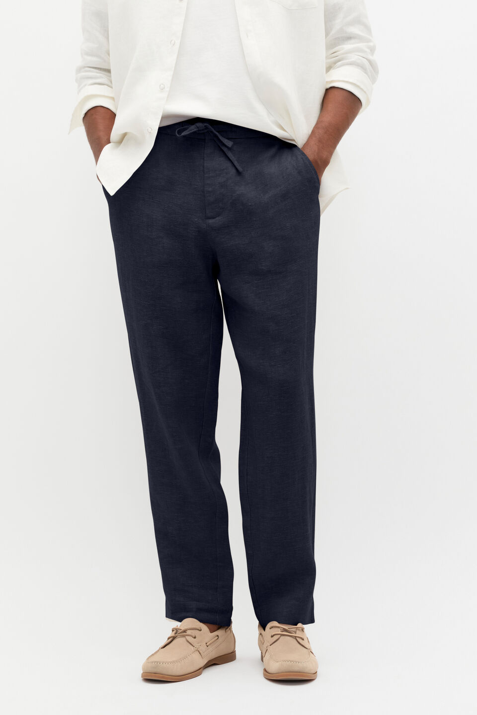 Linen Trouser  Midnight Blue