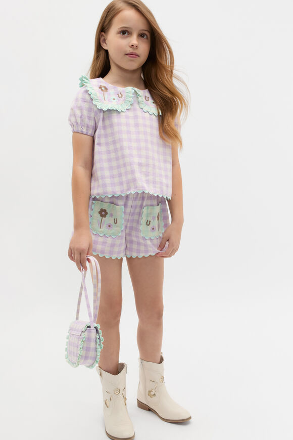 Spliced Gingham Top  Multi  hi-res