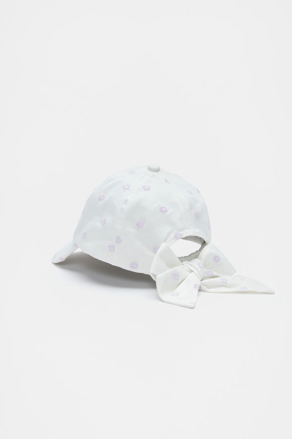 Embroidered Bow Cap  Vintage Cream  hi-res