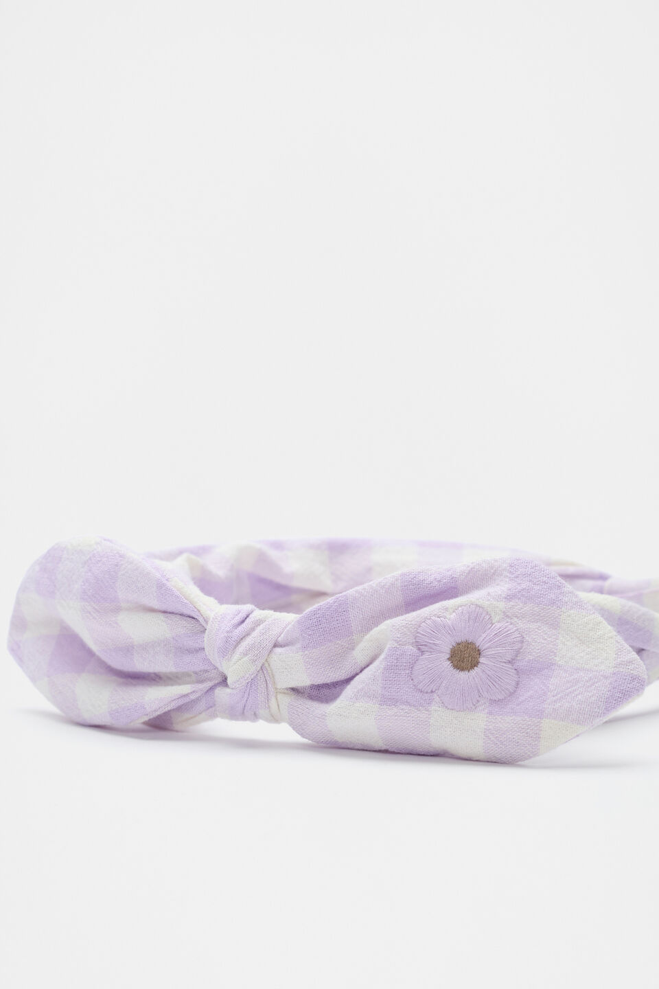 Gingham Headband  Lavender