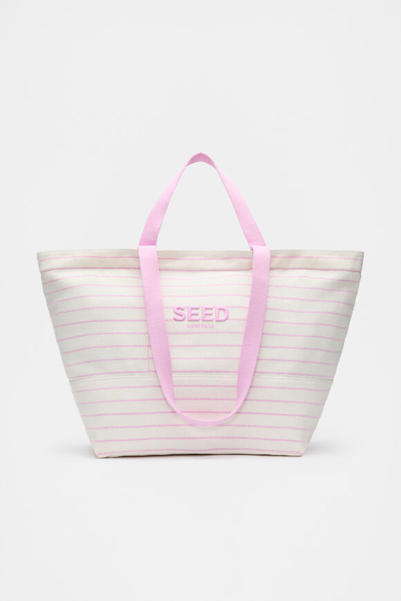 Seed Overnight Tote  Fairy Floss Stripe  hi-res