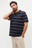 Stripe Pique Polo  Midnight Blue  hi-res
