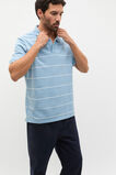 Stripe Pique Polo  Sky Blue  hi-res