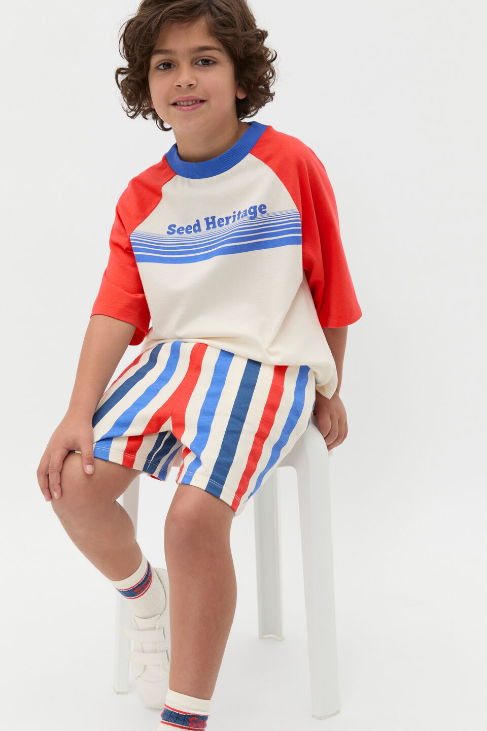 Colourblock Logo Tee  Strawberry Red