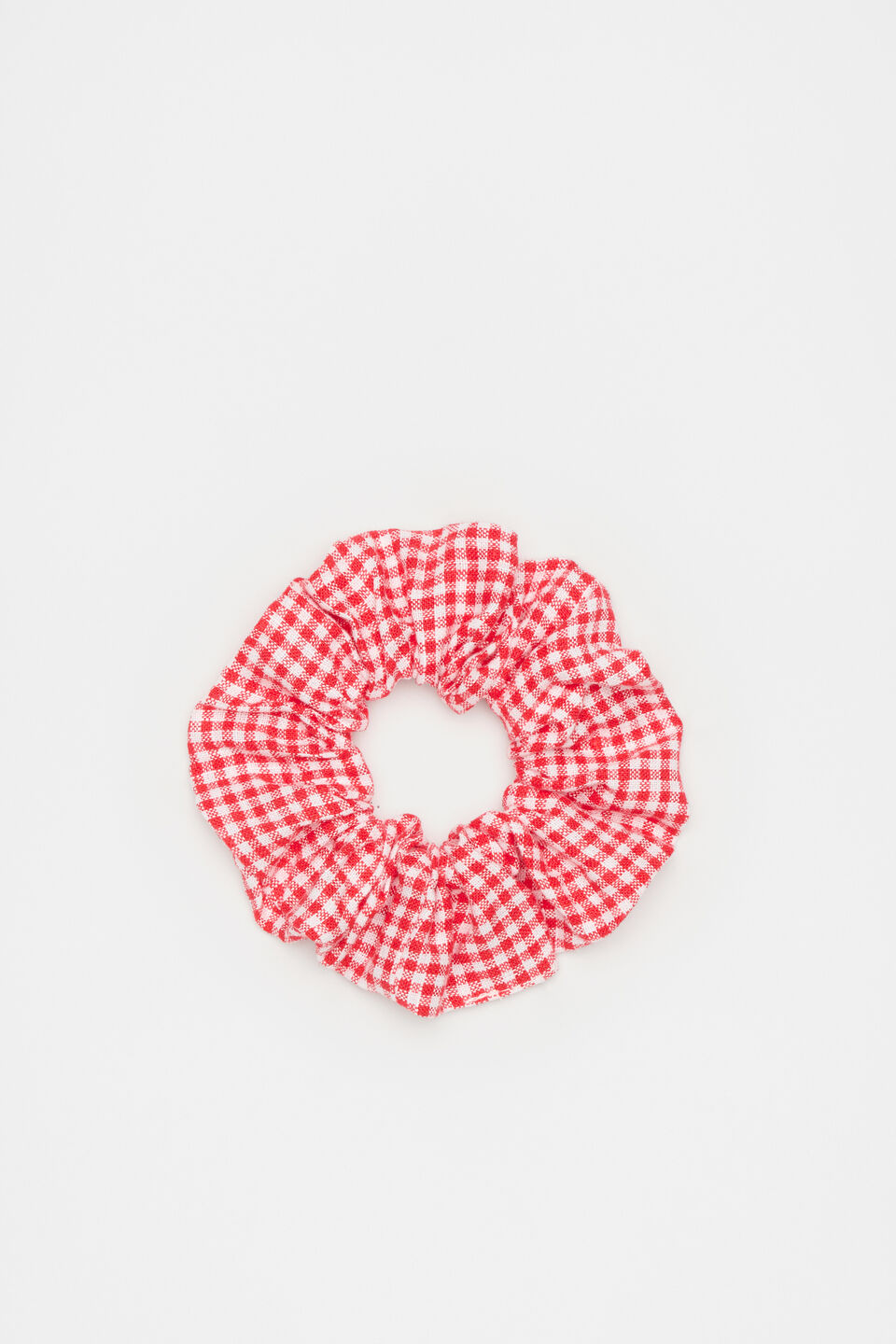 Gingham Scrunchie  Electric Crimson