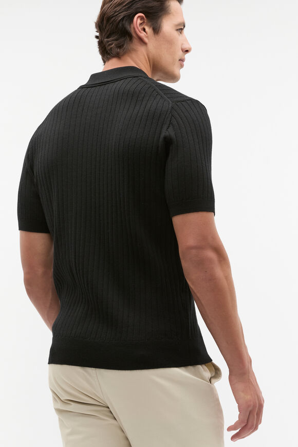 Merino Wool Polo  True Black  hi-res