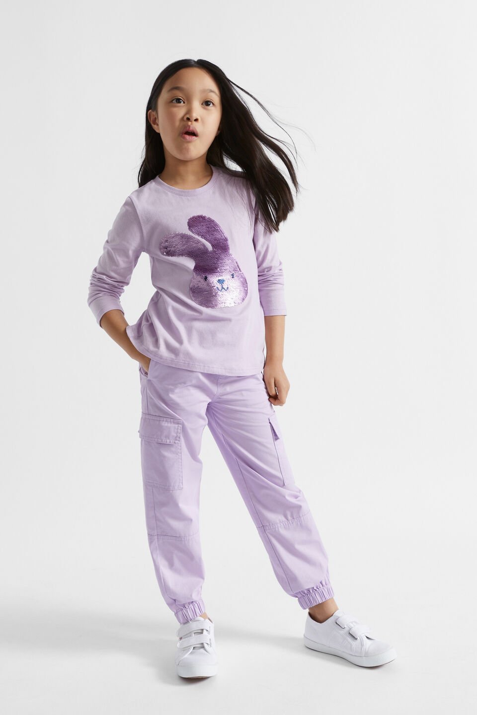 Bunny Sequin Tee  Orchid