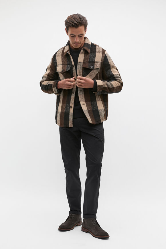 Brushed Check Overshirt  Dark Espresso  hi-res
