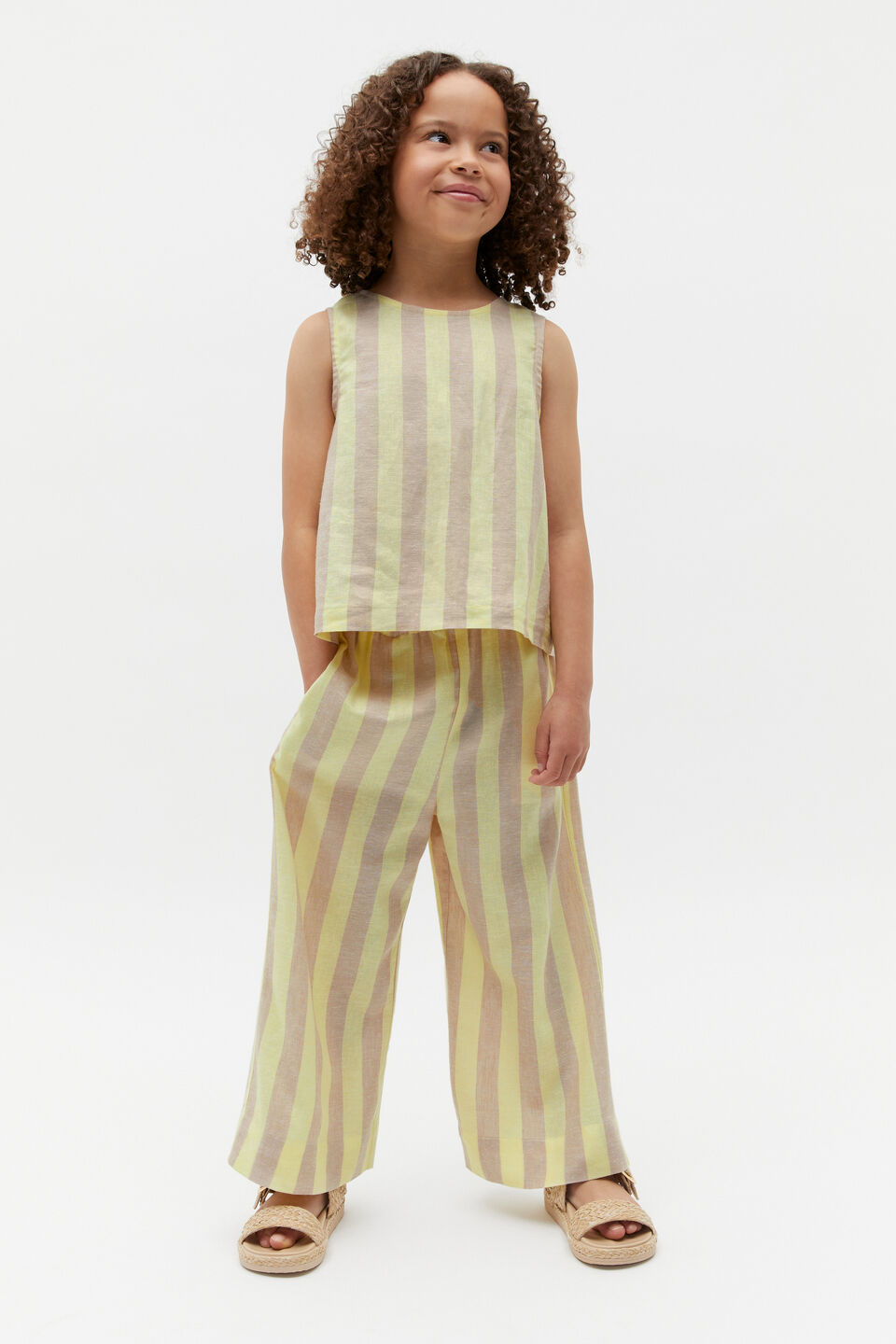 Stripe Shell Top  Lemon Sherbet