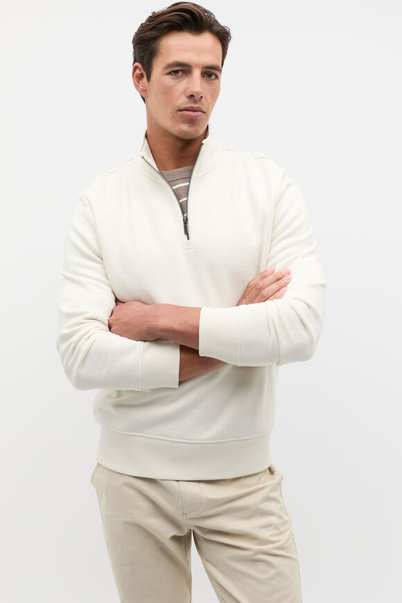 Logo Half Zip  Ivory  hi-res