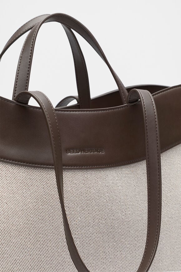 Textured Curved Tote  Dark Espresso  hi-res