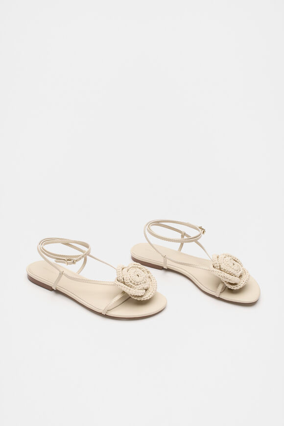 Ava Crochet Flower Sandal  Stone  hi-res