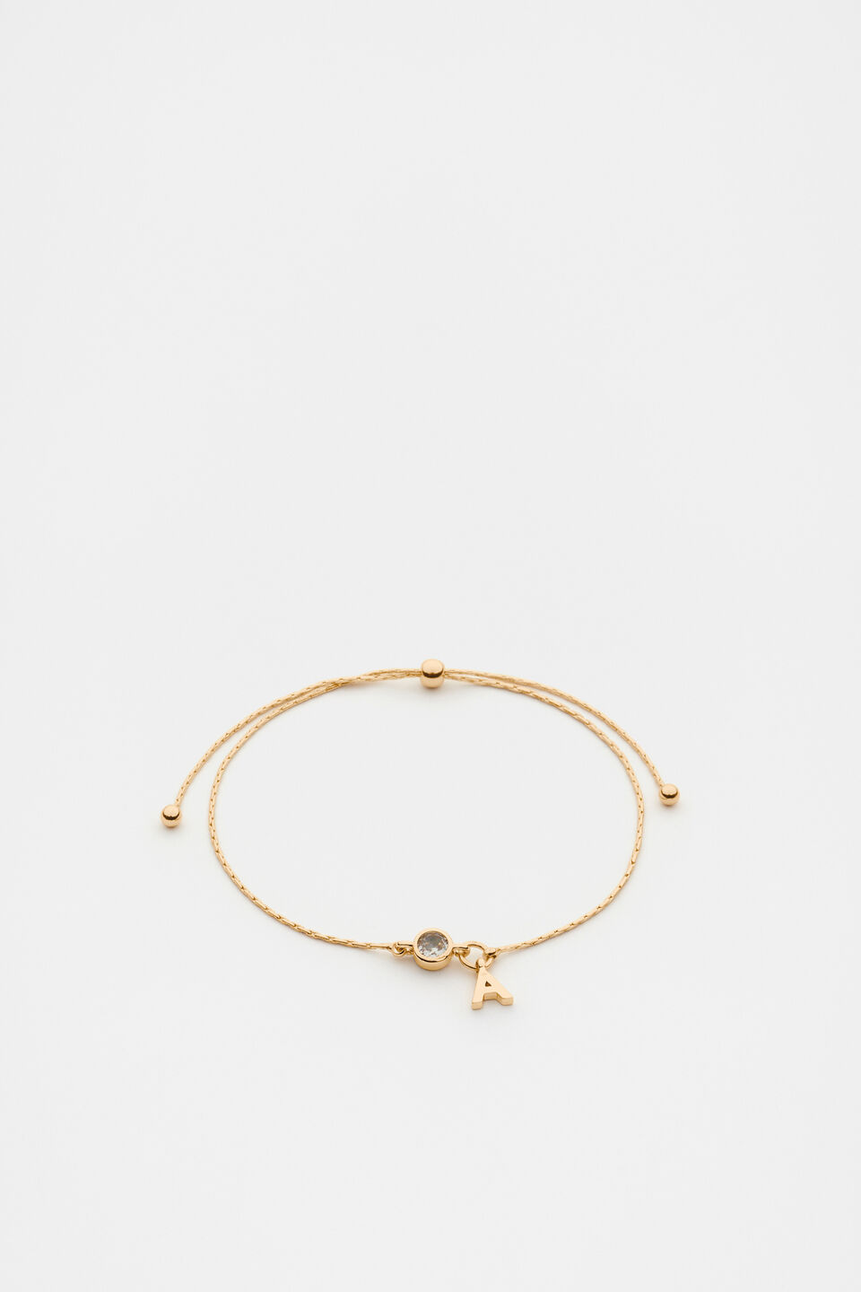 Stone Drop Initial Bracelet  A