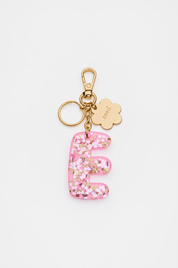 Glitter Initial Bag Charm  E  hi-res