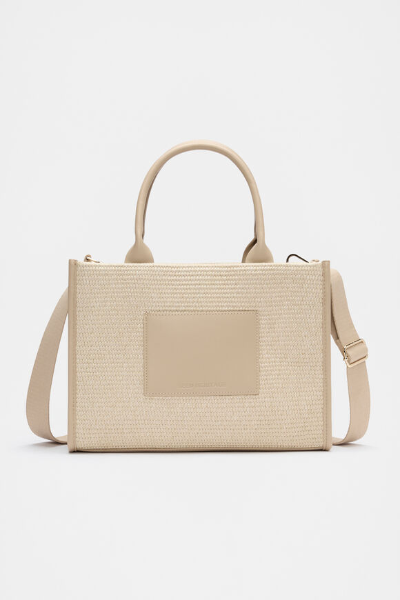 Structured Woven Mini Tote  Iced Latte  hi-res