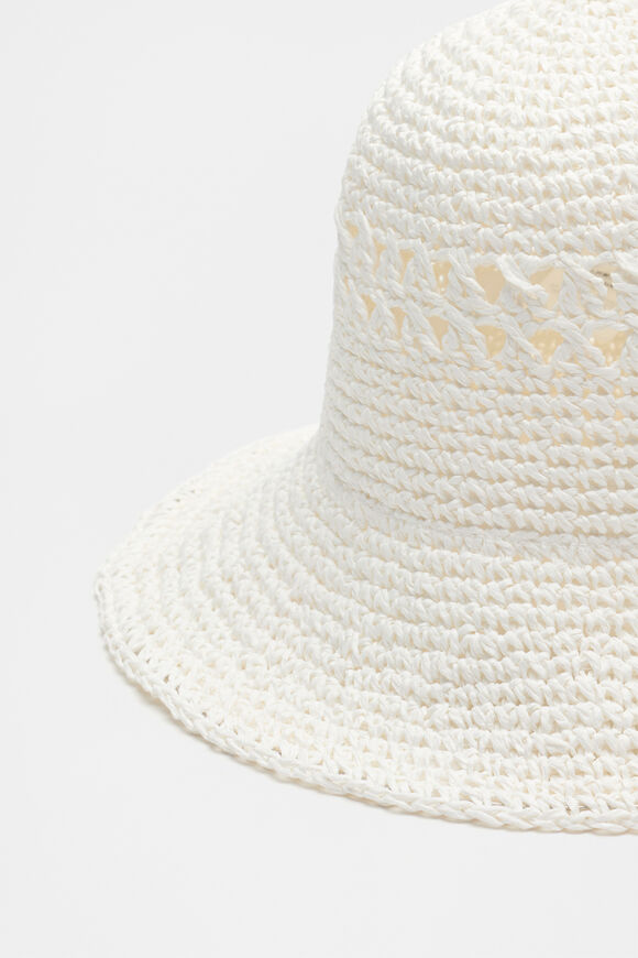 Woven Bucket Hat  White  hi-res