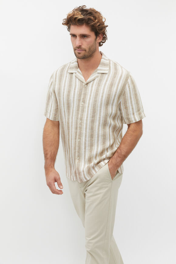 Stripe Linen Shirt  Sepia Multi  hi-res