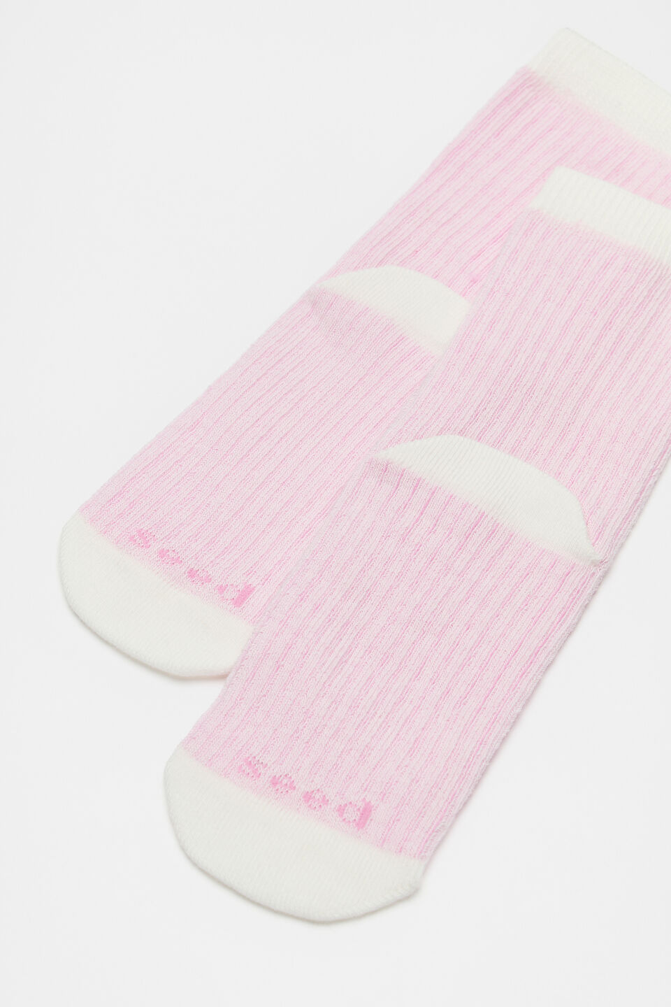 Two Tone Rib Sock  Light Pink