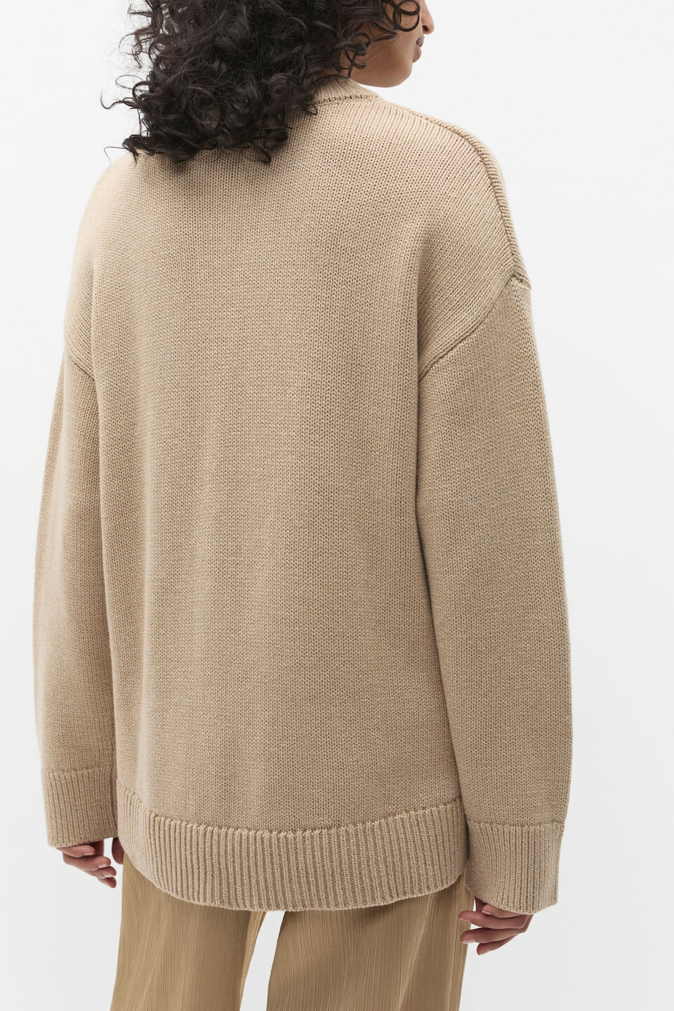 Slouch Crew Neck Twist Knit  Rye Twist