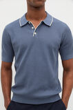 Ribbed Knit Polo  Storm Blue  hi-res