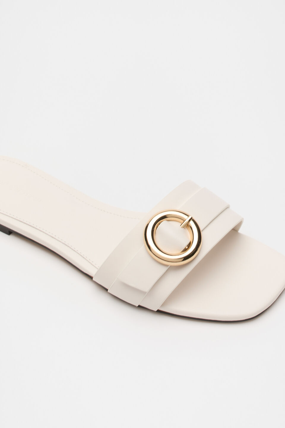 Paris Rounded Buckle Slide  White