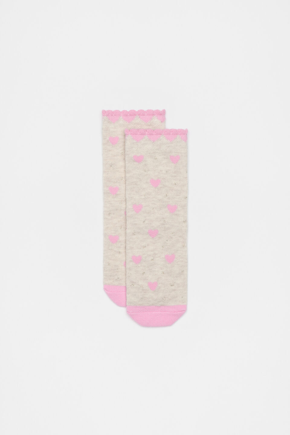 Heart Sock  Oat Marle