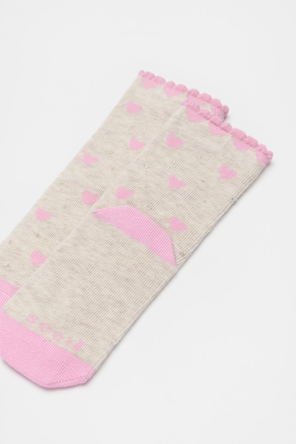 Heart Sock  Oat Marle
