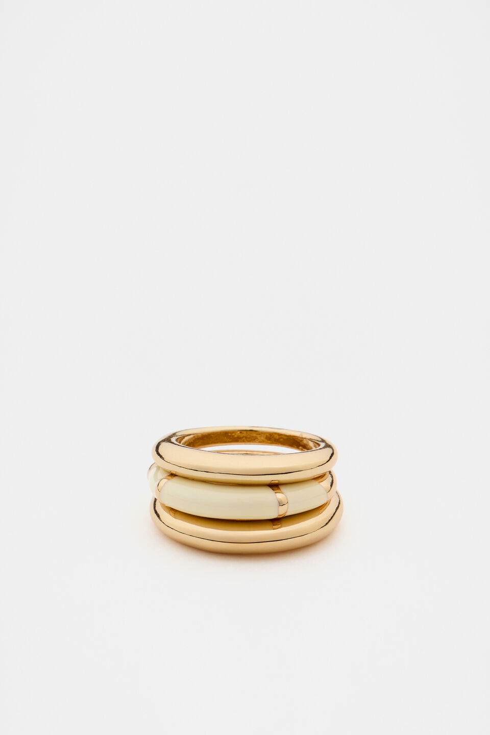 Enamel Ring Set  Coconut Cream