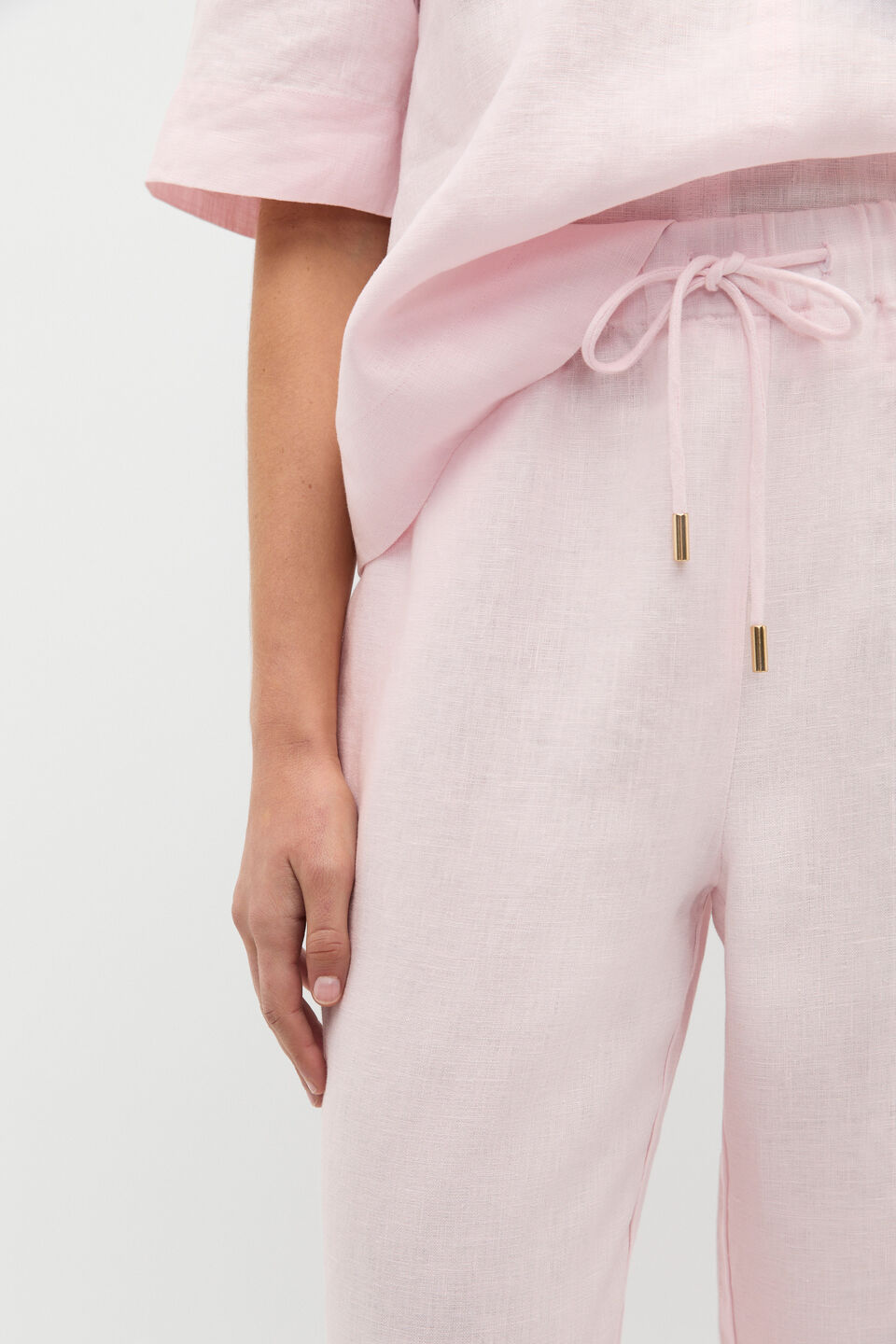 Core Linen Casual Tie Pant  Primrose