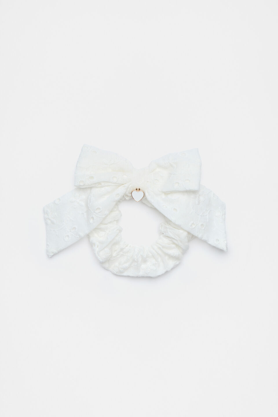 Broderie Charm Bow Scrunchies  Canvas
