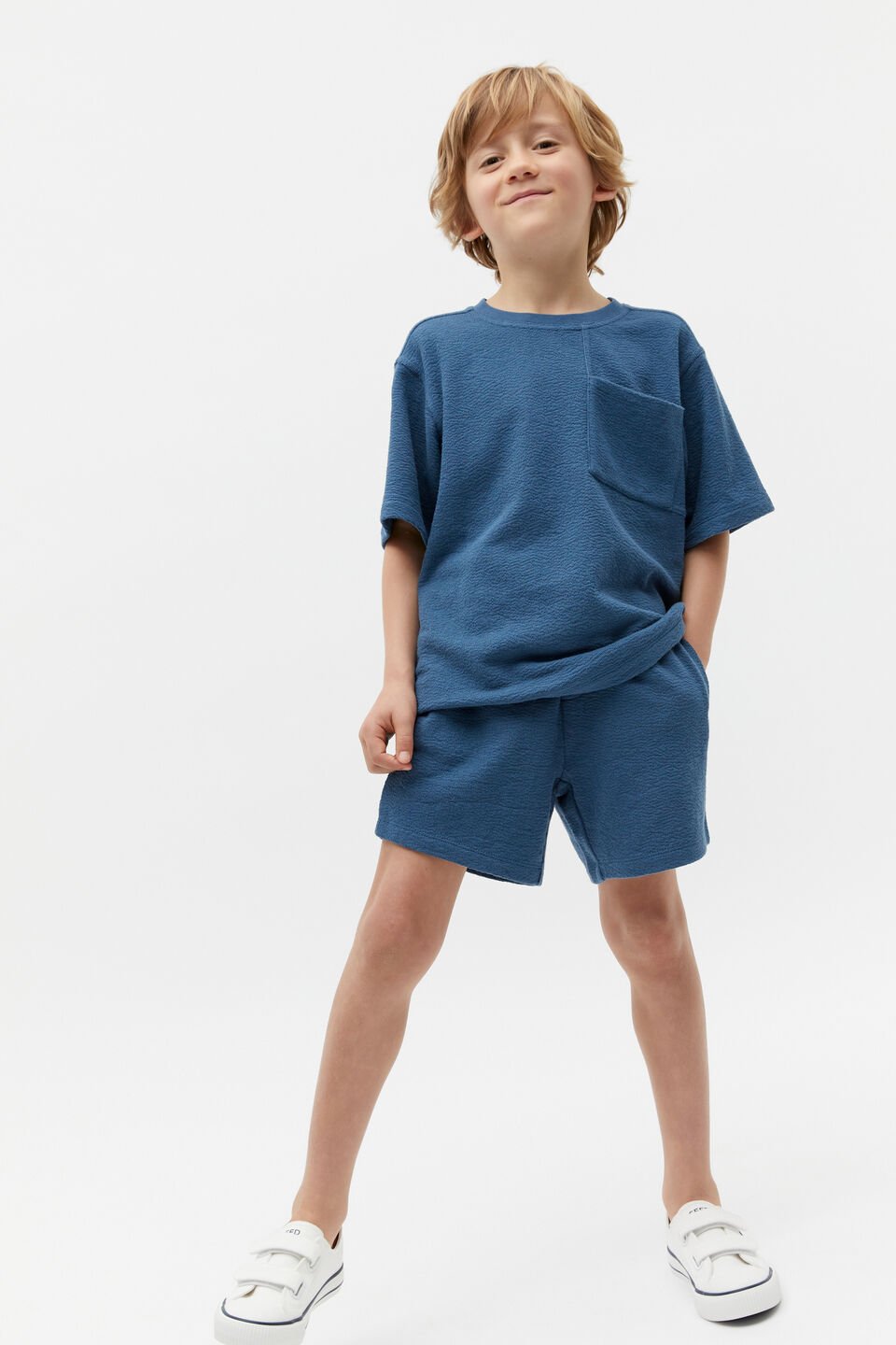 Textured Tee  Airforce Blue