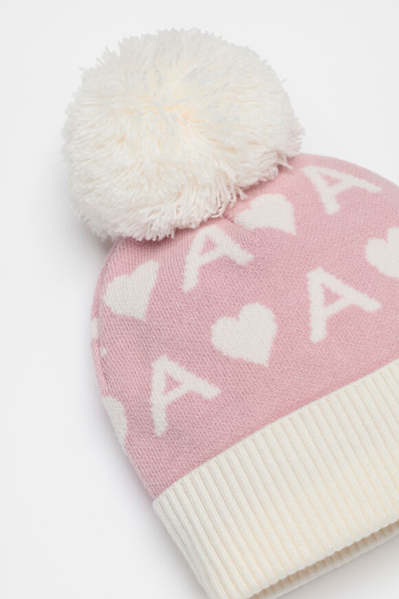 Heart Initial Beanie  A  hi-res